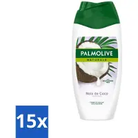 Palmolive 15 x Naturals - Douchecrème - Kokosnoot - 250 ml - Douchegel Kokos - Douchecrème Kokos - Kokos Geur - Hydraterende Douchegel - Verzorgende Douchegel