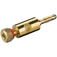 Goobay Banaanstekker | M | (Verguld, Schroefklem, 4 mm, Rood)