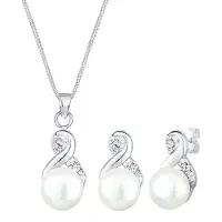 Elli - Elli Sieraden Set Set Infinity Parels Kristallen 925 Zilver Sets Dames