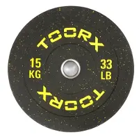 Toorx - DBCR-15 Crumb bumper halterschijf – 50 mm - 15 kg - Gewicht Schijf - Sport Gewichten - Fitness - Geel - Per Stuk