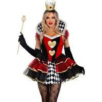 Leg avenue - Queen of Hearts Kostuum - S - Multicolours