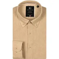 Giordano overhemd camel button-down wijde fit
