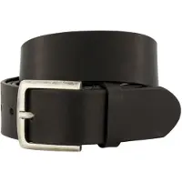 Lindenmann Leren riem zwart uni