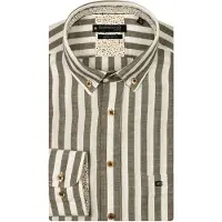 Giordano overhemd khaki gestreept