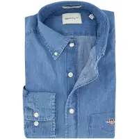 Gant Regular Fit Overhemd Licht halfblauw, Effen