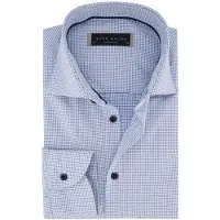 John Miller overhemd geprint blauw lange mouwen