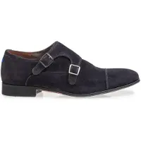 Floris van Bommel nette schoenen donkerblauw effen leer suede