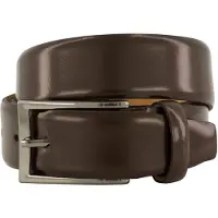 Lindenmann riem effen bruin leer