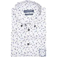 Ledub Overhemd korte mouw Modern Fit donkerblauw geprint