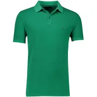 Tommy Hilfiger polo groen effen normale fit pique