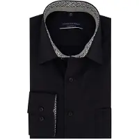 Casa Moda Comfort Fit overhemd zwart effen