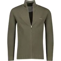 Gant vest groen rits effen 100% katoen normale fit