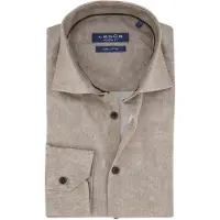 Ledub overhemd beige geprint Pure Cotton lange mouw