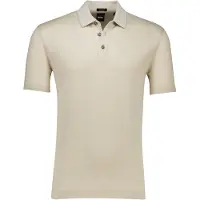 HUGO BOSS Black linen blend H-Press polo beige