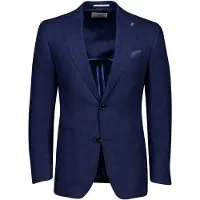 CARL GROSS colbert sakko blauw effen linnen