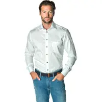 Ledub katoenen overhemd Modern Fit wit effen