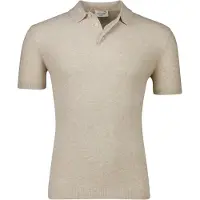Gentiluomo poloshirt beige normale fit katoen gemeleerd