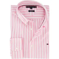 Tommy Hilfiger overhemd gestreept roze regular fit katoen