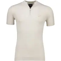 Lyle & Scott T-shirt met rits beige effen