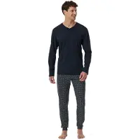 Schiesser 181922-804 Pyjama Lange Manchetten Nachtblauw - Maat 54