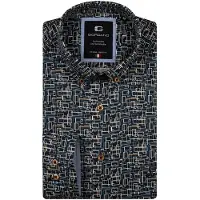 Giordano overhemd navy printje katoen