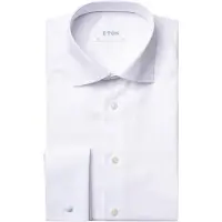 Eton French cuff overhemd signature twill wit contemporary fit