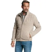 Baileys vest opstaande kraag beige rits effen textuur wol