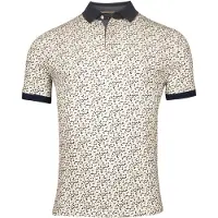 Baileys polo beige geprint 3 knoops fastener