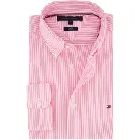 Tommy Hilfiger overhemd roze regular fit gestreept