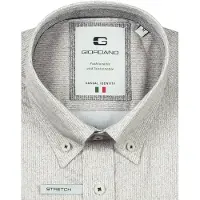 Giordano overhemd beige geprint katoen
