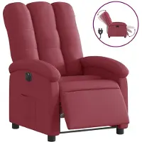 vidaXL Fauteuil verstelbaar elektrisch stof wijnrood
