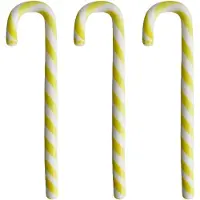 Kosta Boda Polka Stick Kerstdecoratie 17 Cm Pak Van 3 Wit/geel - Kerstversiering Glas White - 7092561