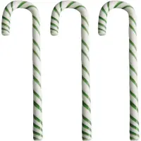 Kosta Boda Polka Stick Kerstdecoratie 17 Cm Pak Van 3 Wit/groen - Kerstversiering Glas White - 7092559