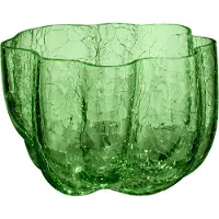 Kosta Boda Crackle kaarsenhouder 5,8 cm Donkergroen