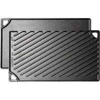 Lodge Logic dubbelzijdige grillplaat 42,5 x 24,1 cm gietijzer zwart