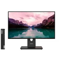 Lenovo ThinkCentre M75q Gen 5 + ThinkVision T24-40 23,8 Full HD-beeldscherm AMD Ryzen 7 PRO 8700GE-processor 3,65 GHz tot 5,10 GHz, Windows 11 Pro 64, 512 GB SSD TLC Opal - 12RQT2440BUNDLEEU, Raven