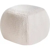 Beliani BARRON - Poef - Gebroken wit - Bouclé