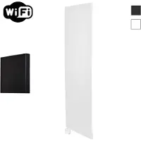 Sanicare Carini Denso elektrische Wifi radiator 180x40cm mat wit met thermostaat wit linksonder