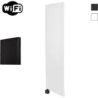 Sanicare Carini Denso elektrische Wifi radiator 180x40cm mat wit met thermostaat zwart linksonder
