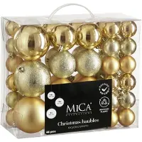 Edelman Kerstballen Set - 46 Stuks - Ø4 cm, Ø6 cm en Ø8 cm - Onbreekbaar - Goud