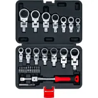 BGS-technic Set insteek-ratelringsleutels en bitset - 6 - 20 mm - 27 delig