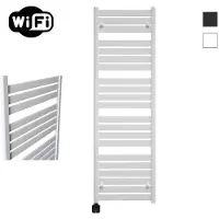 Sanicare Electrische Wifi Radiator HPW Carini Moda 160x60 cm Mat Wit Met Thermostaat Zwart Linksonder