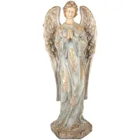 Clayre & Eef Decoratie Beeld Engel 28x20x70 cm Beige Keramiek