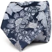 Tresanti | ARNESANO | Zijden stropdas met bloemen | Blauw
