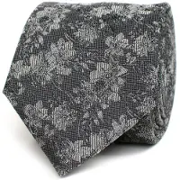 Tresanti stropdas grijs geprint bloemen