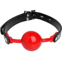 Master Series XR Brands - - The Hush Gag Silicone Comfort Ball Gag - Red