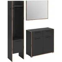 Furnilux Bueno Garderobekast Basalt Melamine Trim NoxOak NB - 37x152x189cm