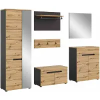 Furnilux Canu kledingkastcombinatie Artisan NB basaltgrijs NB - 37x255x190cm