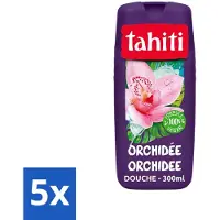Tahiti 5 x - Douchegel - Orchidee - 100% Vegan - 300 ml - Douchegel Orchidee - Orchidee Geur - Hydraterende Douchegel - Verzorgende Douchegel - Bloemige Geur