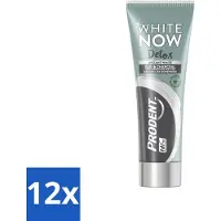 Prodent 12 x - White Now - Tandpasta - Natuurlijke Ingrediënten - Klei En Houtskool - 75 ml - Tandpasta - Whitening - Klei - Houtskool - Natuurlijke Tandpasta